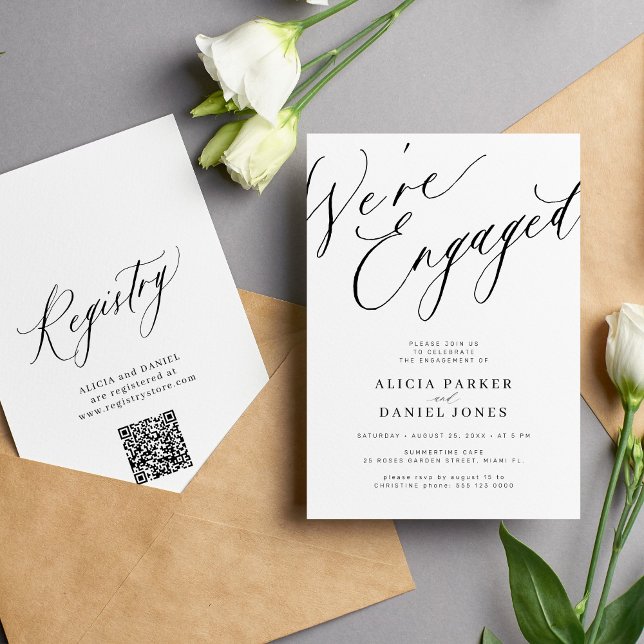 Elegant We're Engaged engagement party Invitation (Creator Uploaded)