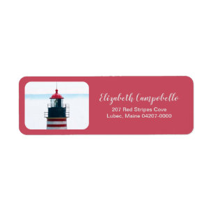 Elegant West Quoddy Coral Lighthouse Address Label
