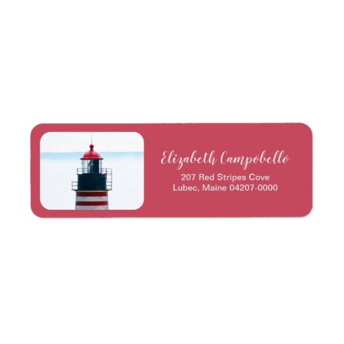Elegant West Quoddy Coral Lighthouse Address  Label