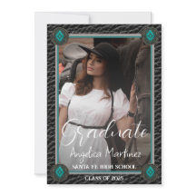 Elegant Western Black Leather Photo Graduation