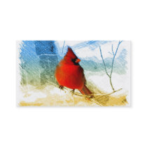 elegant western country red cardinal bird business card