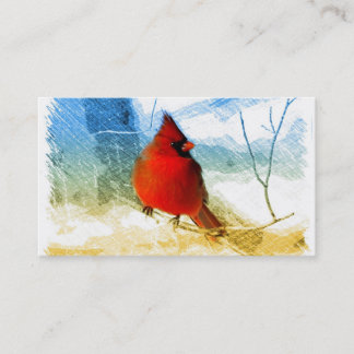 elegant western country red cardinal bird business card