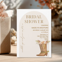 Elegant Western Cowgirl Boots Bridal Shower