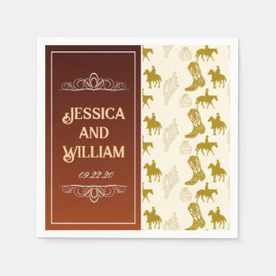 Elegant Western Desert Brown Wedding Napkins