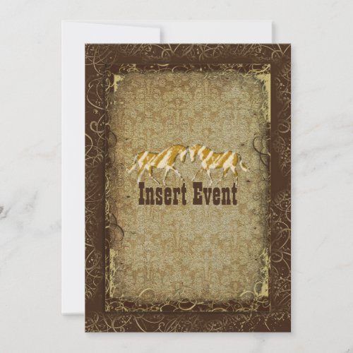 Elegant western horse ranch party invitations