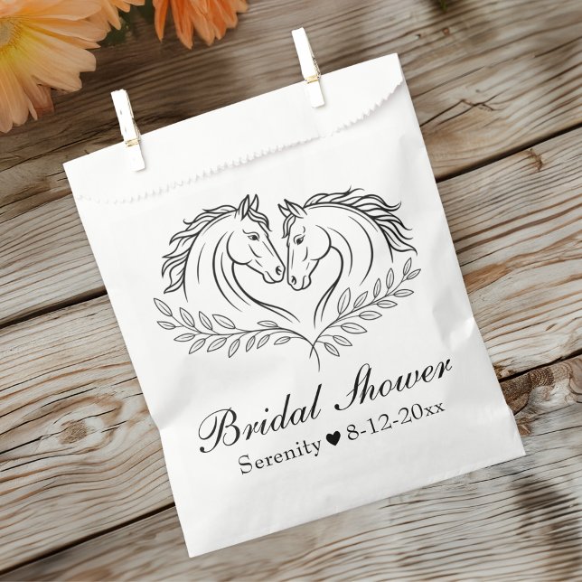 Elegant Western Horse Rustic Country Bridal Shower Favor Bag (Creator Uploaded)