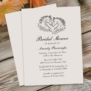 Elegant Western Horse Rustic Country Bridal Shower Invitation