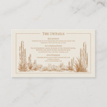 Elegant Western Wedding Details Enclosure Card