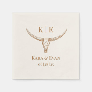 Elegant Western Wedding Personalized Napkins