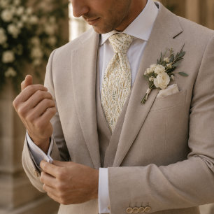 Elegant Wheat Meadow Wedding Neck Tie