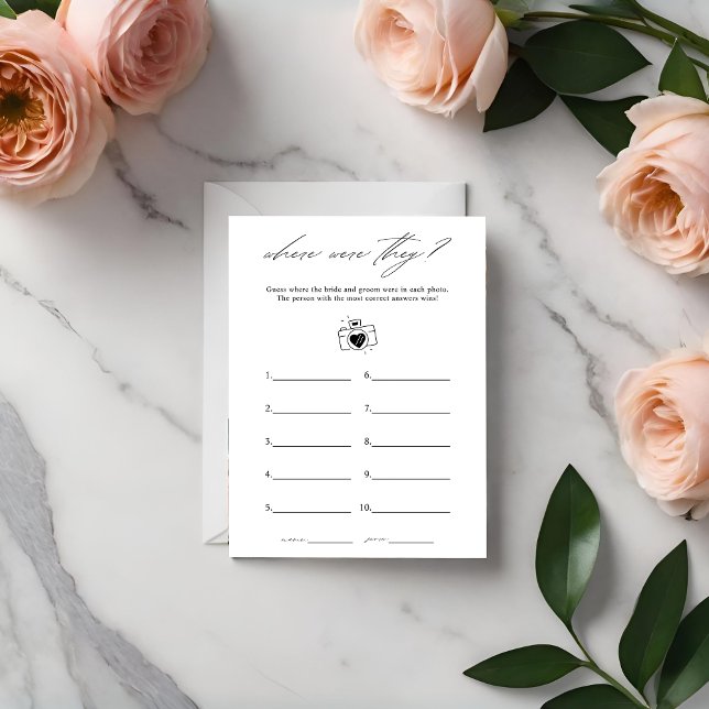 Elegant Where Were They Bridal Shower Game Flyer (Creator Uploaded)