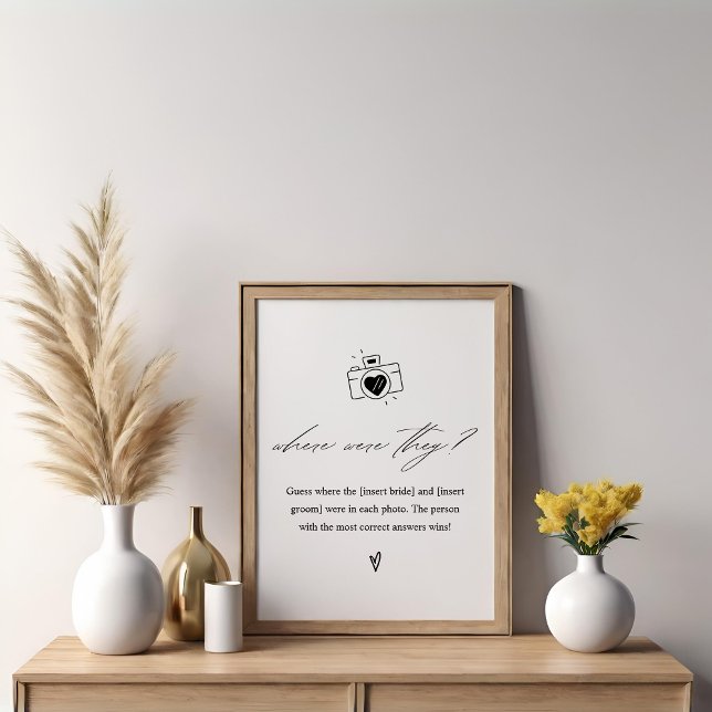 Elegant Where Were They Bridal Shower Game Sign (Creator Uploaded)