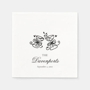 Elegant Whimsical Champagne Bow Bridal Wedding Napkins