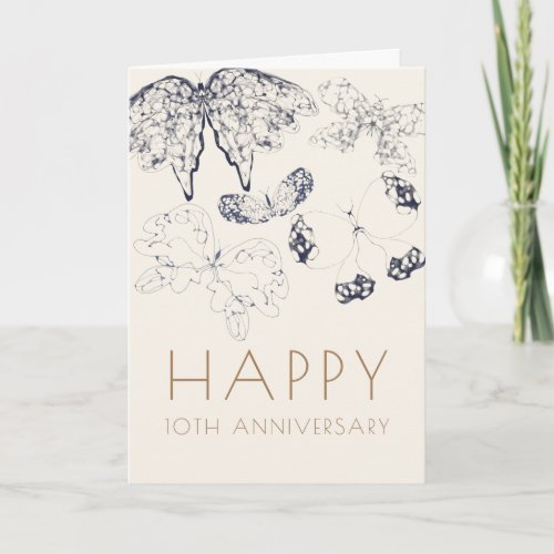 Elegant Whimsical Classic Butterflies Anniversary Card