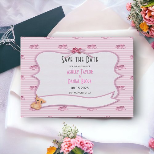 Elegant Whimsical Decorative Pink Modern Wedding Save The Date