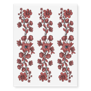Elegant Whimsical Florals Temporary Tattoos