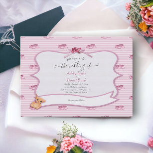 Elegant Whimsical Ornate Typography Modern Wedding Invitation