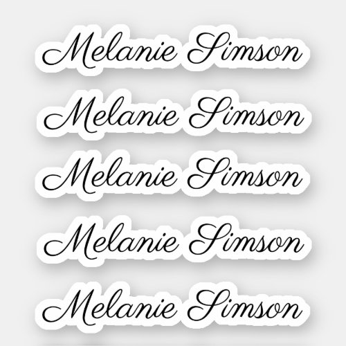 Elegant whimsical script personalized name sticker