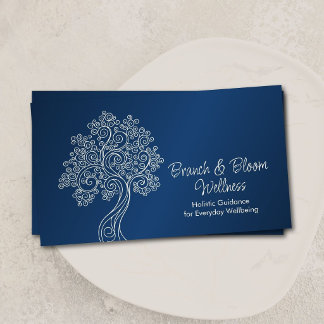Elegant Whimsical Spiral Branch Tree Business Card