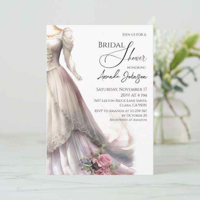 bridal shower wedding dress invitations Elegant Whimsical Invitation hideuk-PDPTAG3
