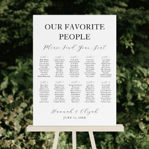 Elegant White 10 Tables Wedding Seating Chart Foam Board