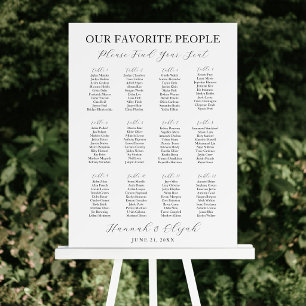 Elegant White 12 Tables Wedding Seating Chart Foam Board