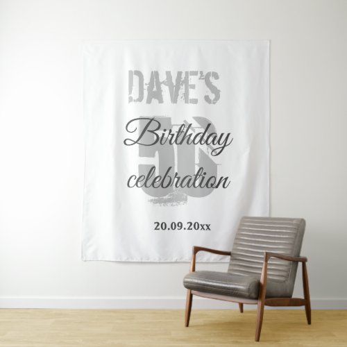 Elegant White 50th Birthday Party  Tapestry