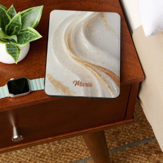 Elegant White Agate Marble Gold Glitter Kindle Cover