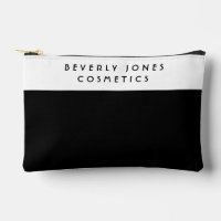 Elegant White and Black Accessory Pouch