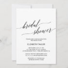 Elegant White and Black Calligraphy Bridal Shower