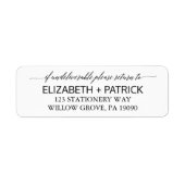 Elegant White and Black Calligraphy Wedding Label | Zazzle