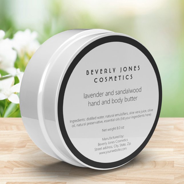 Elegant White and Black Cosmetics Label (Creator Uploaded)