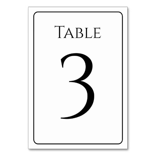 Elegant White and Black Table Numbers