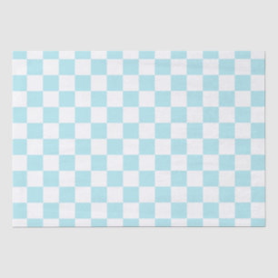 Elegant White and Blue Checkerboard Tissue Paper