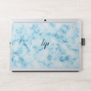 Elegant White And Blue Marble HP Laptop Skin