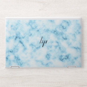 Elegant White And Blue Marble HP Laptop Skin
