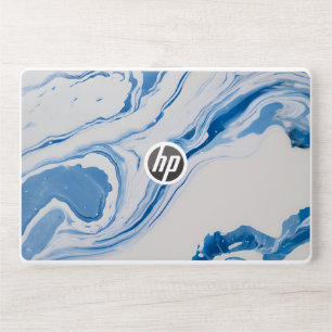 Elegant White And Blue Marble HP Laptop Skin