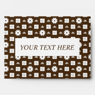 Elegant White and Brown Checkered Pattern Envelope