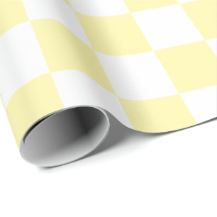 Elegant White and Cream Checkerboard Wrapping Paper