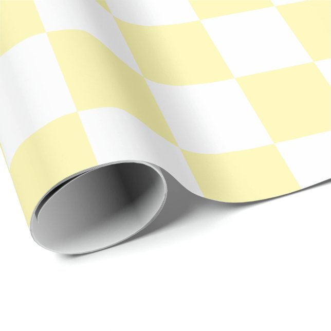 Elegant White and Cream Checkerboard  Wrapping Paper (Roll Corner)