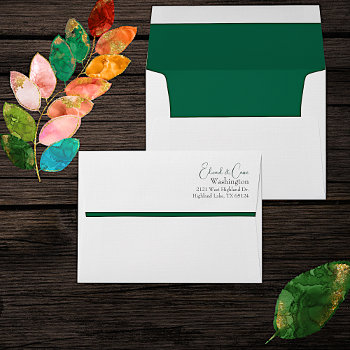 Elegant White And Emerald Green Envelope by DizzyDebbie at Zazzle