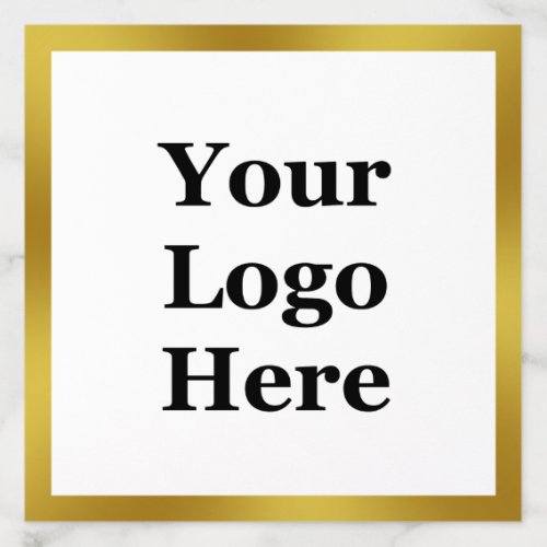 Elegant White and Faux Gold Your Logo Here Envelope Liner