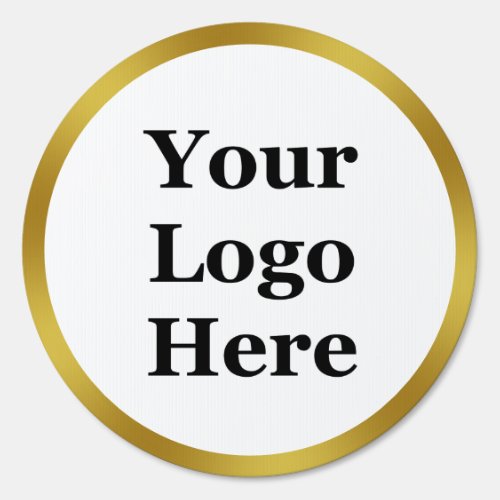 Elegant White and Faux Gold Your Logo Here Sign