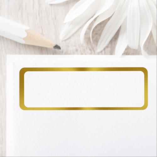 Elegant White and Gold Border Blank Label