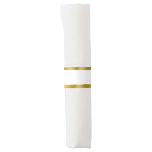 Elegant White and Gold Border Napkin Bands