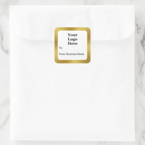 Elegant White and Gold Business Logo Gift Tag