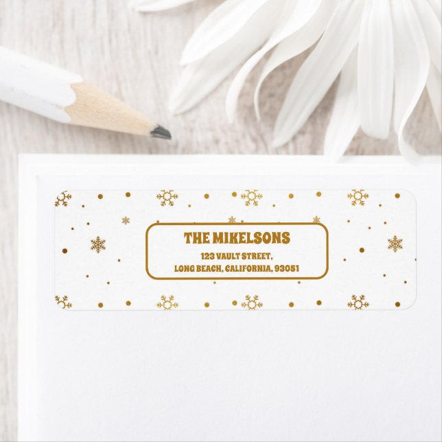 Elegant White and Gold Christmas Label (Insitu)