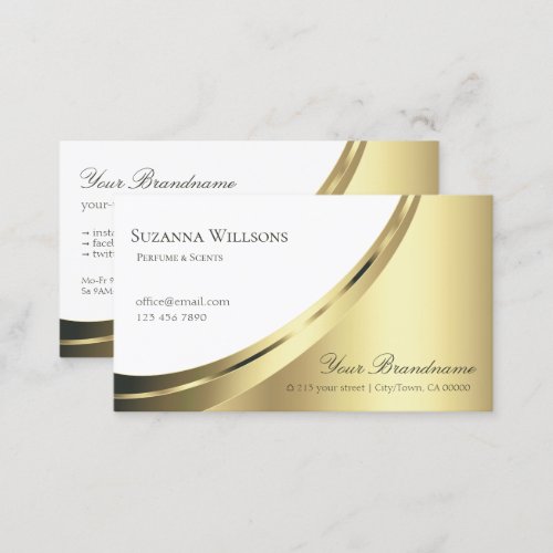 Elegant White and Gold Decor Luxurious Decorative Business Card