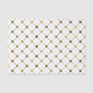 Elegant White and Gold Dot Grid Tissue Paper