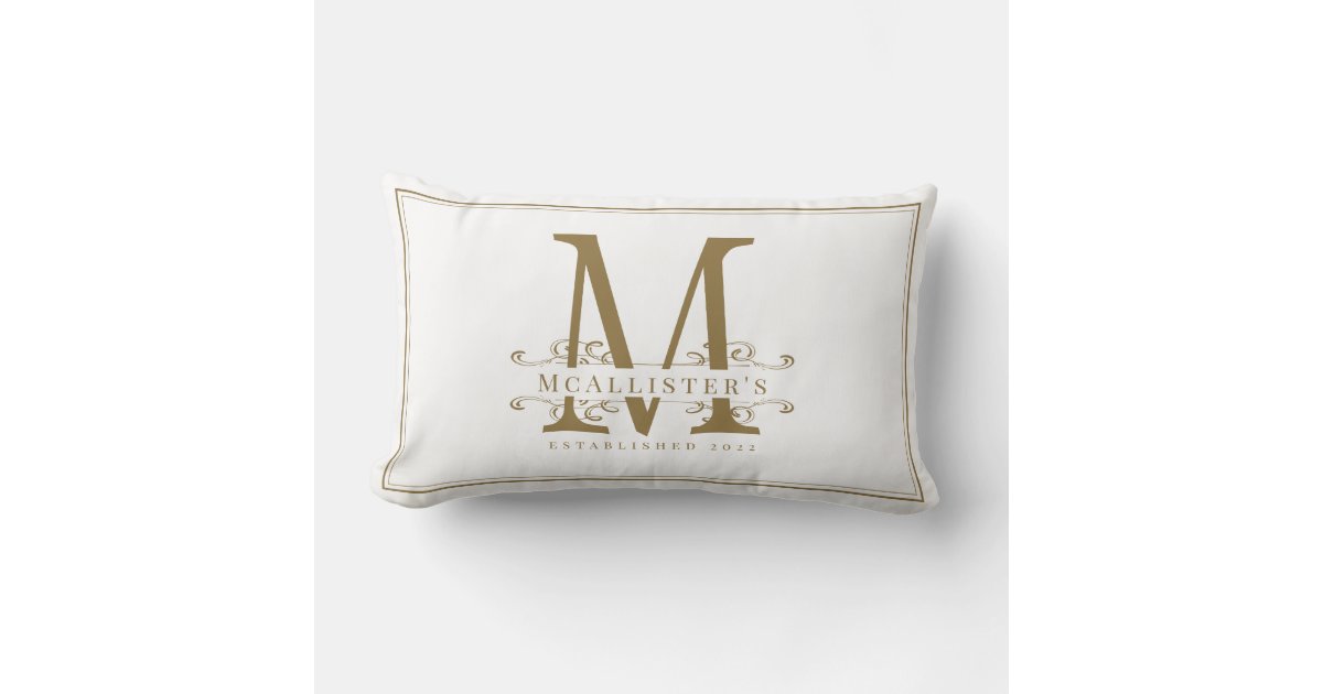 Monogram Pillow Covers, Monogram Throw Pillow, Monogram Lumbar Pillow